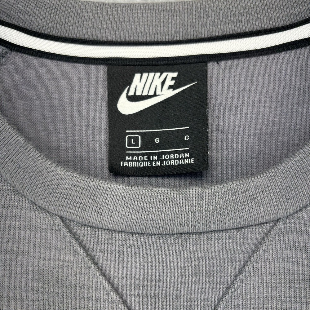 Nike Crewneck Sweatshirt Gray Large 3D Logo Minimal Athleisure Pullover normcore - Picture 2 of 9